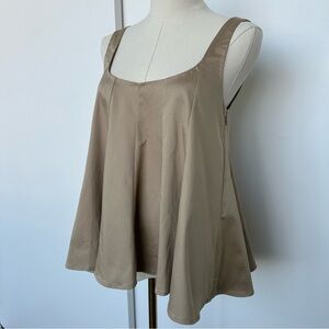 Club Monaco Taupe Flowy Bell Silhouette Cami Blouse